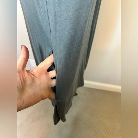 Sz M Umgee blue grey sleeveless loose pockets casual dress v neck - Picture 4 of 7